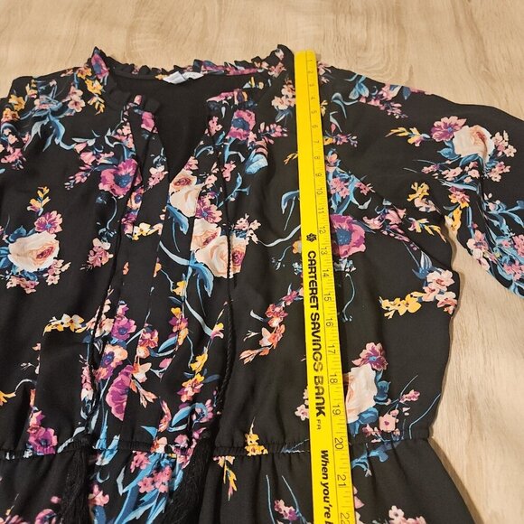 Boutique Womens Plus Size 2x Black Floral Maxi Dress Boho - Picture 6 of 10